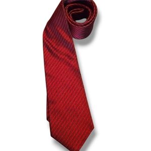 Lanvin Red Metallic Silk Tie